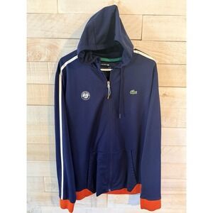 Lacoste Roland Garros French Open Tennis Zip-up Hooded Mens Jacket XXL Fast Ship